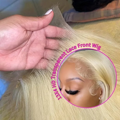 613 Blonde 13x4 Hd Lace Front Wig Layered Straight Natural Hairline Glueless Synthetic High Quality Cheap Lace Wig For Women