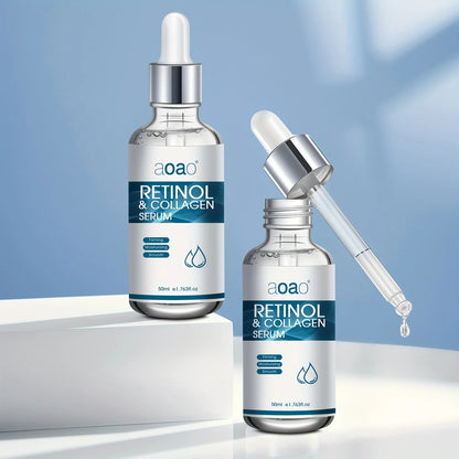 50ml*2 Collagen & Retinol Face Serum - Hydrating Serum With Hyaluronic Acid And Vitamin E For Firming And Smoothing Fine Lines Skin Care