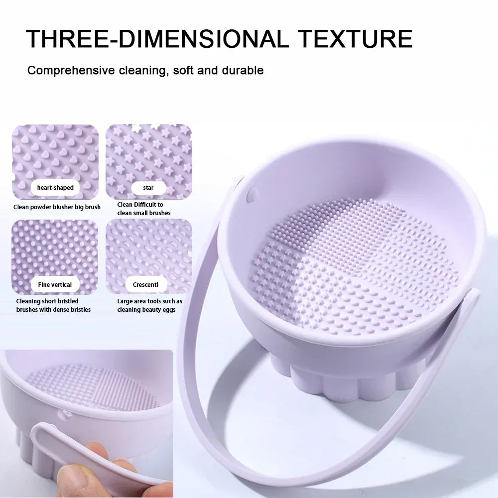 1Pcs Silicone Makeup Brush Washing Bowl Cleaning Box Sponge Powder Puff Washer Beauty Egg Drying Storage Makeup ToolArtifact