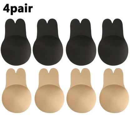Women Breast Lifting Stickers Push Up Bras Silicone Invisible Chest Strapless Breast Rabbit Lift Up Tape Nipple Cover Bra Pads