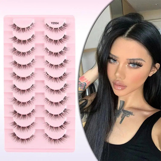 10 Pairs Natural False Eyelashes 3D Eyelash Lift Cosmetics Soft Wispy Fluffy False Eyelashes Extension Eyelash Make Up Tools