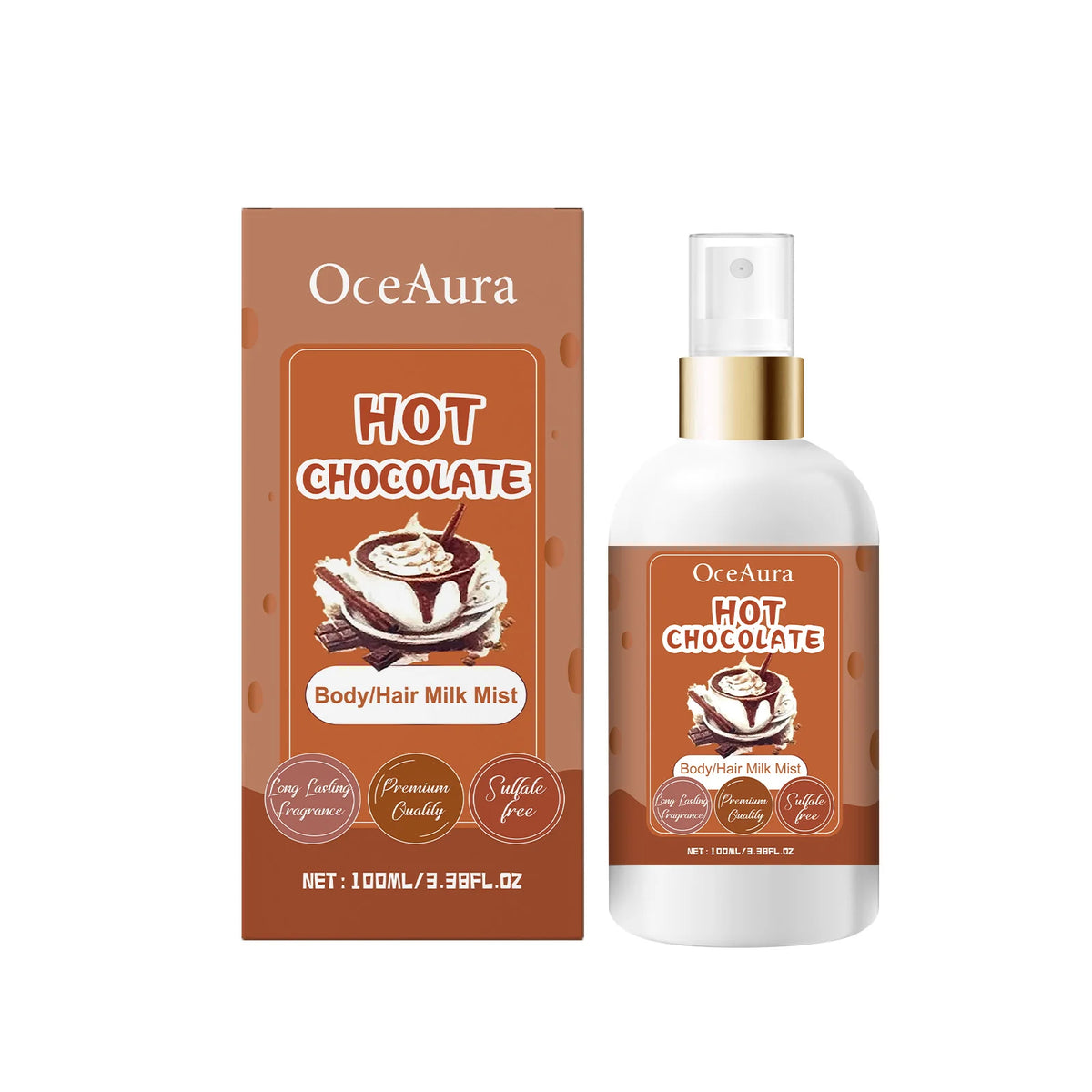 OceAura Body Milk Mist Strawberry Long Lasting Hydration Moisturizer Skin Brightening Products Smoothing Hair Perfume Spray 100g