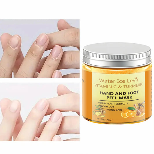 Vitamin C Turmeric Hand Foot Peel Mask - Exfoliating Treatment, Plant Extracts, Moisturizing Care, Winter Renewal