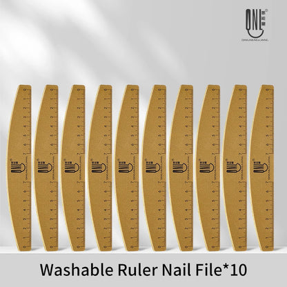 1/2/5/10pcs Washable Ruler Nail File Set with Scale 100/180 Grit Double-Sided Sanding Nail File Durable Nail Sanding Bar Tools