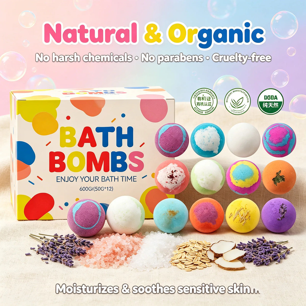 1/4/6/12pcs Bath Bombs Set with Surprise Toys Inside Natural Organic Bubble Bath Fizzies Balls Gift for Holiday Gift Set
