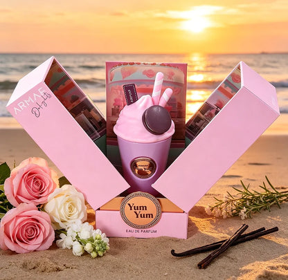 Armaf series four ice cream shaped perfume spray, 3.4oz100ml, flower and fruit flavor, lasting sweet, fresh fragrance, unique high-end bottle gift box, the best choice for gifts