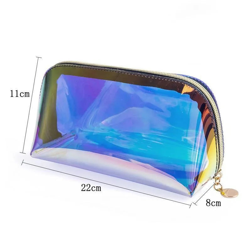 Transparent Pretty Makeup Bags Fashion Laser Travel Cosmetic Bag Toiletry Brush Bags Organizer Necessary Case Wash Make Up Box