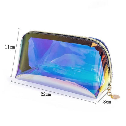 Transparent Pretty Makeup Bags Fashion Laser Travel Cosmetic Bag Toiletry Brush Bags Organizer Necessary Case Wash Make Up Box