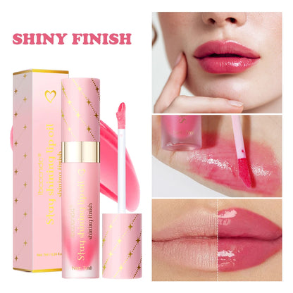 Lip Gloss Duo Combo with Keychain Long Lasting Nourish Plumper Lip Cosmetics Christmas Gift