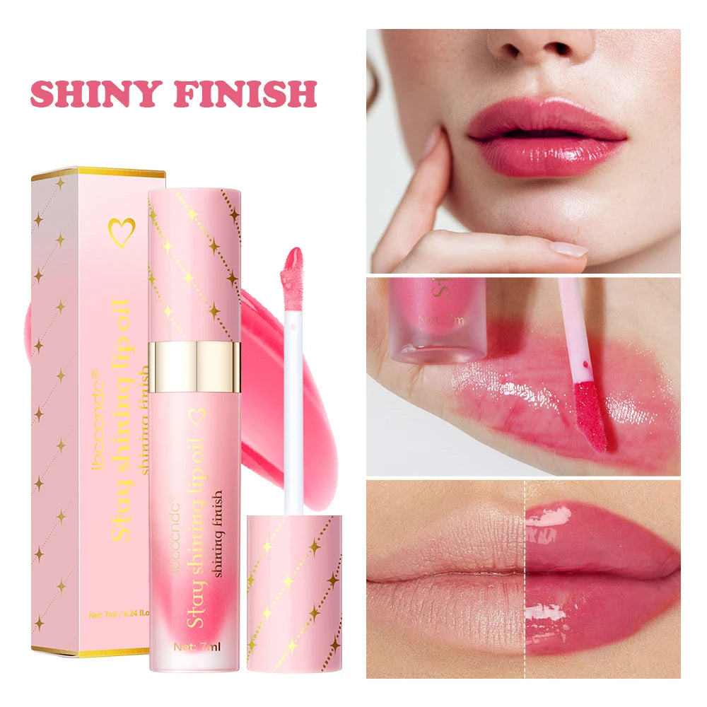 Lip Glosses Set Lip Gloss Combo with Keychain Peach Fragrance Moisturizing Plumping Lip Makeup Christmas Present