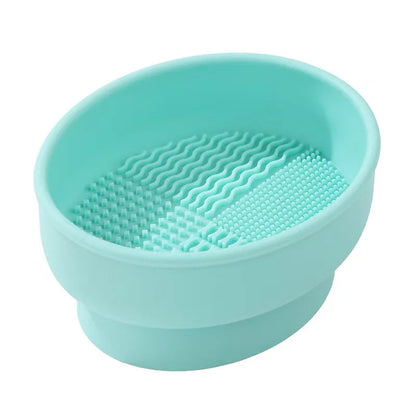 1PC Silicone Washing Bowl Makeup Brush Cleaning Box Make-up Egg Drying Tool Set Powder Puff Washer Sponge Storage Artifact