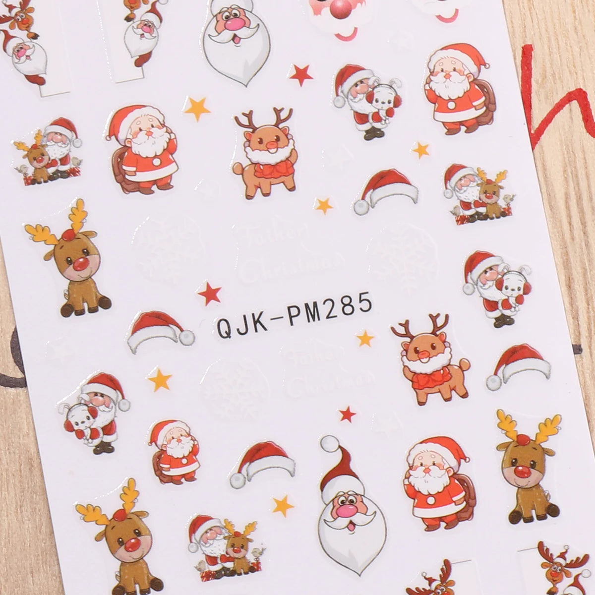 4pcs Cartoon Christmas Nail Art Stickers 3D Santa Penguin Star Reindeer Snowflake Nail Decals, DIY Nail Decorations Y2K Style