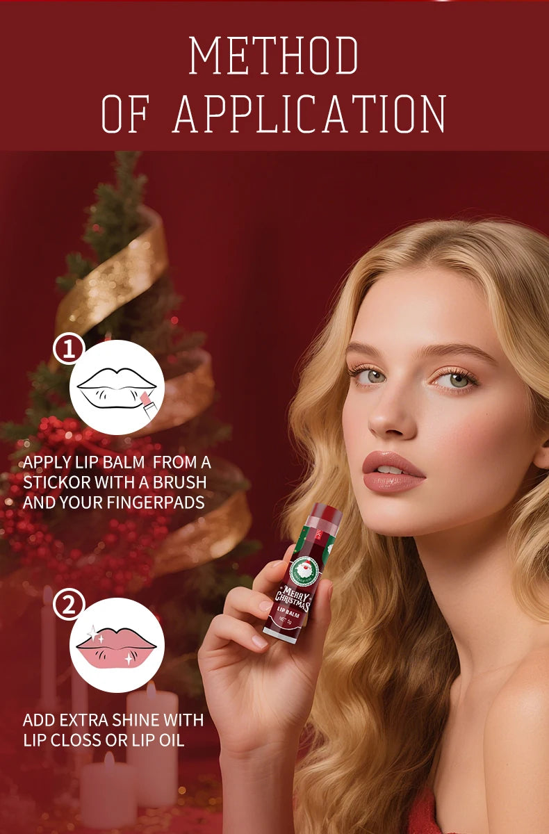 8pcs Colored lipstick Set - Christmas hot red wine with lasting taste, moisturizing and glassy luster