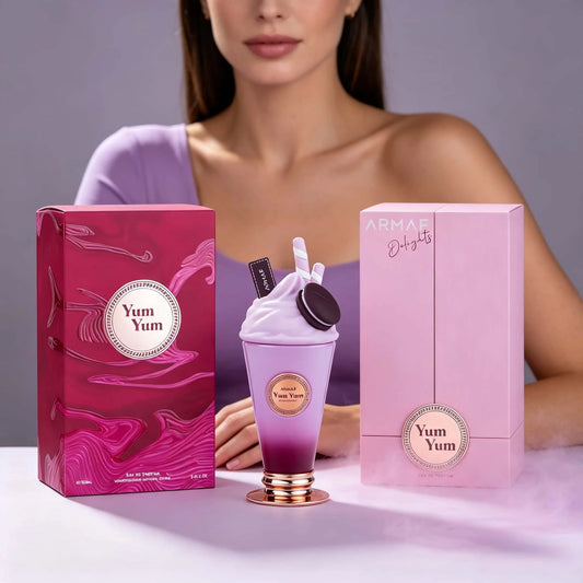 Armaf Yum Yum 100ml Purple Milkshake Ice Cream Shaped Bottle Sweet Gourmand Scent Long Lasting Eau de Parfum For Women Luxury Fragrance Spray Birthday Holiday Gift