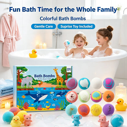 Kids Bubble Bath Ball Moisturizing Skin Care Relaxing Bathtime Surprise Hidden Toy Birthday Holiday Gift Boy&girl Bath Fizz Ball