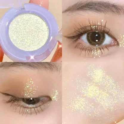Diamond Glitter Monochrome Eyeshadow Palette Sequins Pearlescent Highlighter Powder Makeup Brighten Shiny Eyes Makeup Cosmetics