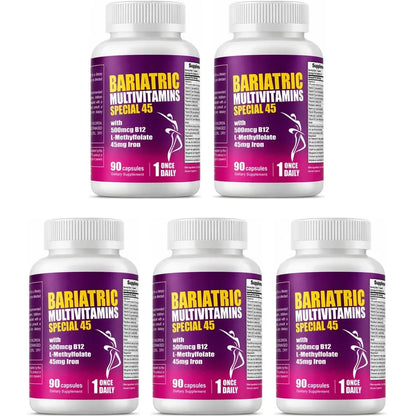 Bariatric Multivitamins Capsules, Support Nutrient Replenishment & Daily Energy for Bariatric Users, Iron Complex 90 Capsules