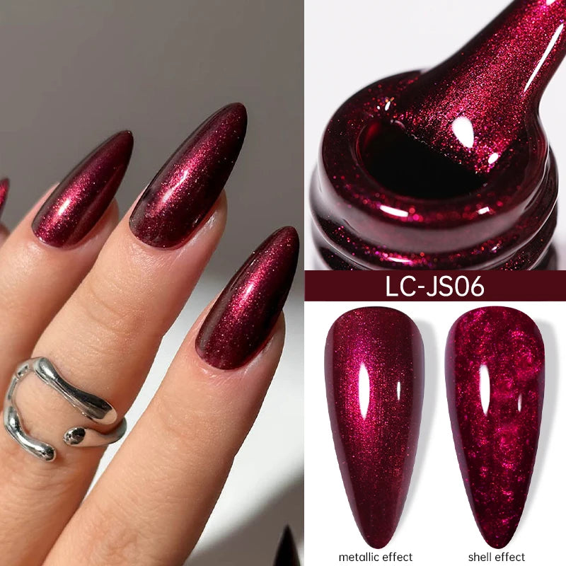 LILYCUTE 7ML Champagne Gold Reflective Glitter Gel Nail Polish Superflash Colorful Sparkling Effect For Manicure Nail Art UV Gel