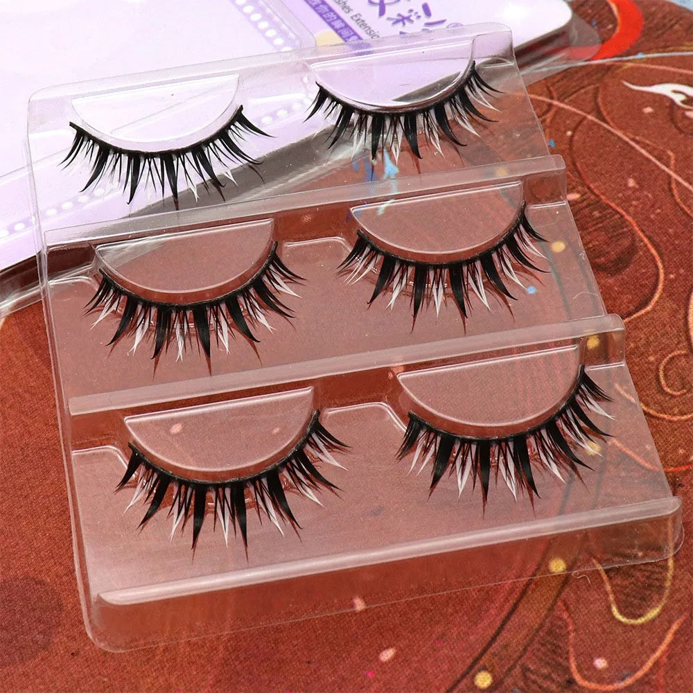 Eye Makeup Tools Halloween White Lashes Masquerade Party Natural Look False Eyelashes Reusable Cosplay White Eyelashes