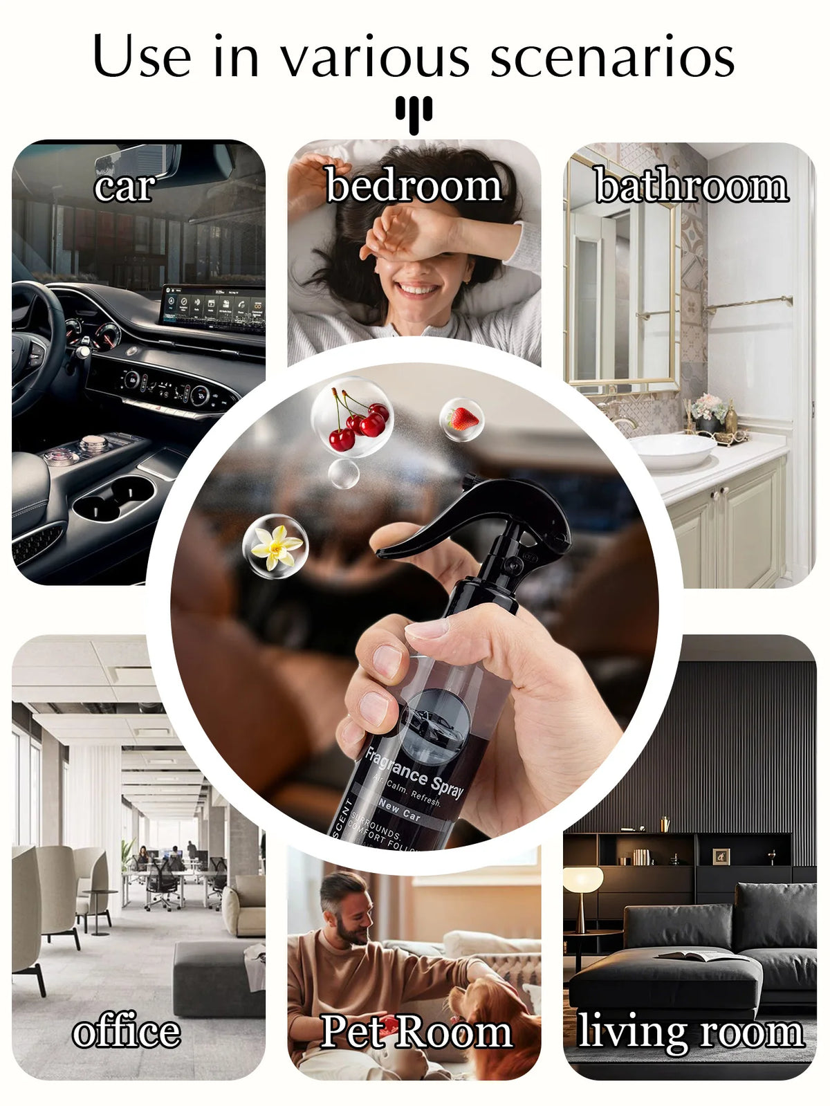 150ml Large-Capacity Fragrance Spray, Home/Car/Clothing Air Freshening Spray, 12 Scents to Choose From