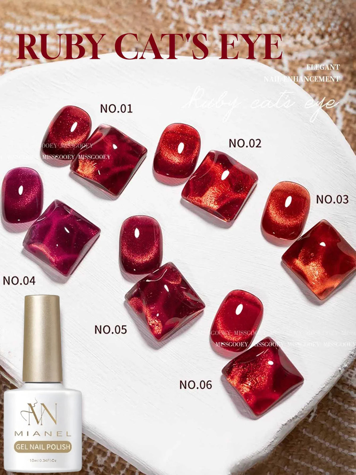 MN 12ML 1-21PCS Hot Selling Red through Half the Sky Cat Eye Nail Polish New Whitening Glass Bead Cat Eye Nail Polish Nail Art