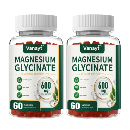 Magnesium Glycinate 600mg Per Serving With Black Pepper Vitamin D3 B6 Supports Normal Muscle Joint Nerve Function Nighttime Relaxation And Daily Wellness