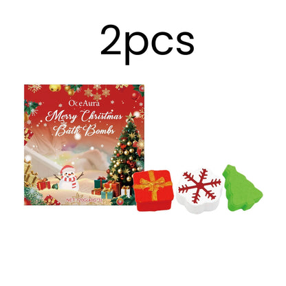 OceAura Christmas Bath Balls Holiday Gift Deep Cleaning Gentle Moisturizing Colorful Bubble No Residue Gift Box Bath Ball 120g