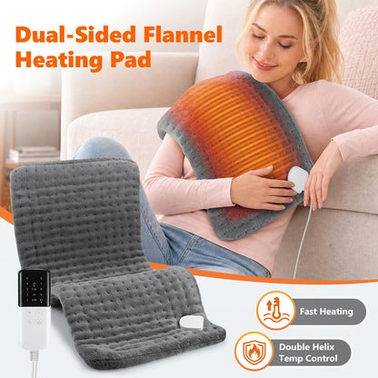 60x30cm Electric Blanket 10 Levels Heating Pad Double Helix Temperature Control Timing Thermal Mat for Office Home Period Cramps