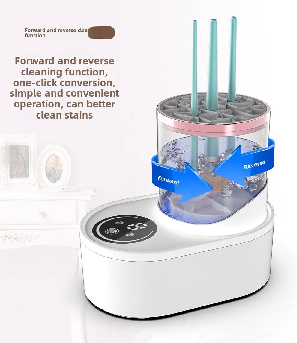 Automatic Rotating Makeup Brush Cleaner Machine Fast Drying Electric  Rubber Collar Cosmetic Clean Tools