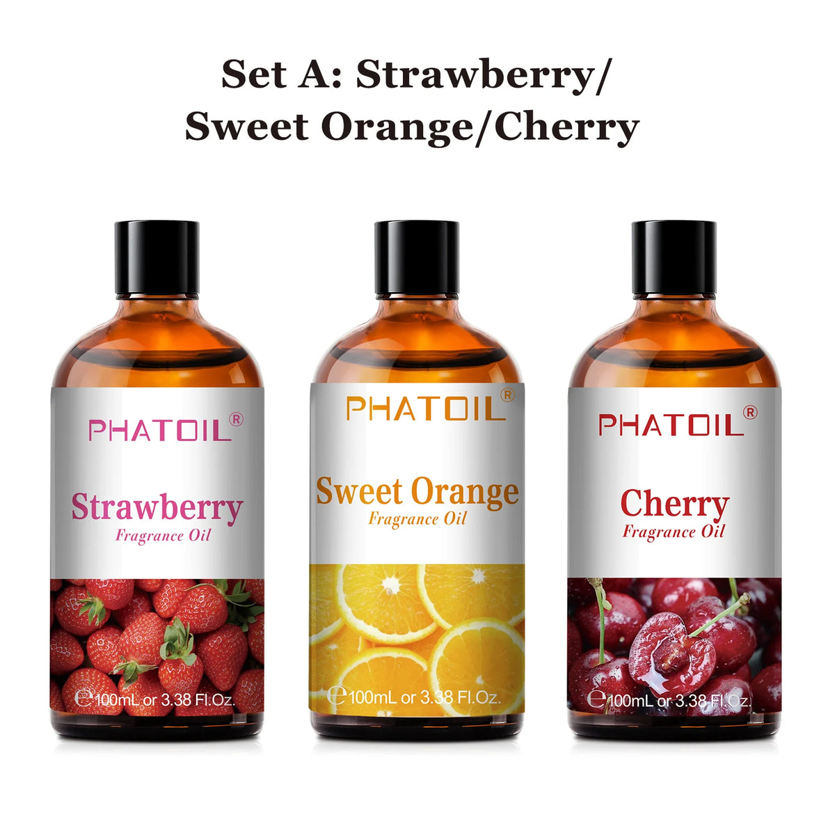 PHATOIL 2/3pcs 100ml Fruit Fragrance Oil For Aromatherapy Coconut & Vanilla Lime Mango Strawberry Cherry Aroma Essential Oils