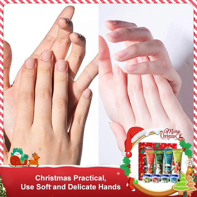 Christmas Hand Cream & Lip Balm Gift Set, Fruit Fragrance Hydrating Anti-Crack Hand Lip Care Kit, Moisturizing Christmas Present