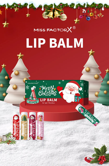 20 pieces/box Christmas lipstick Set Christmas Socks Filler Christmas Gift Long lasting Moisturizing Gloss Non greasy -5 flavors