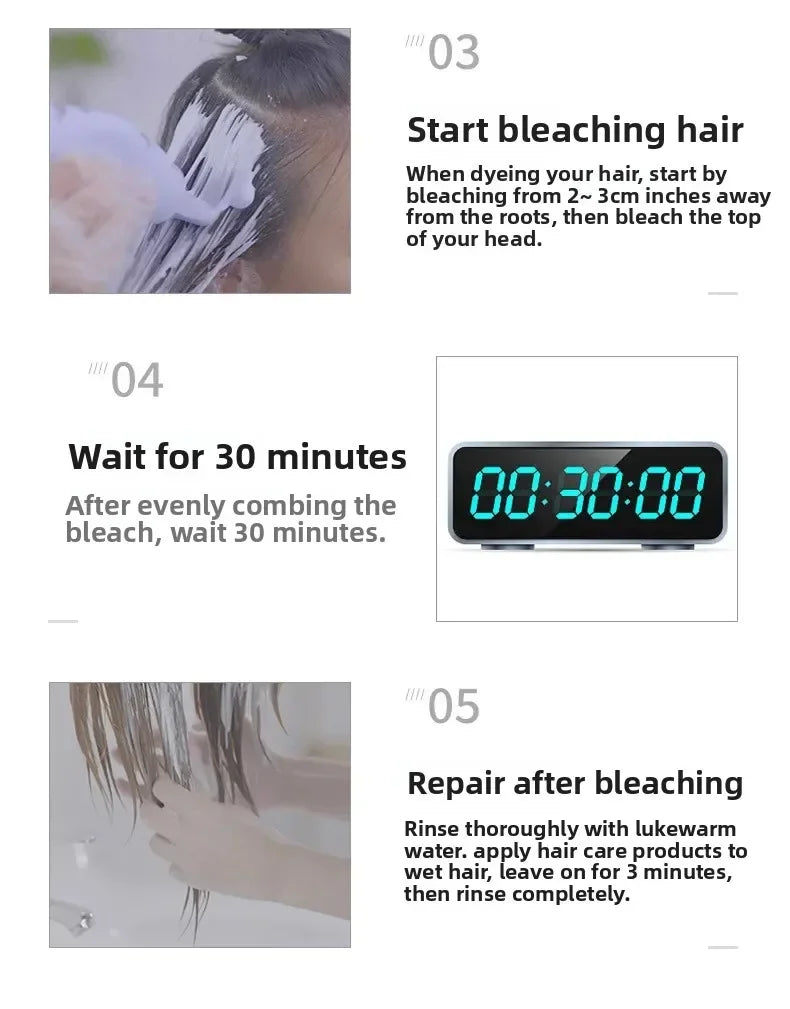 9 Degrees Natural White Gold Fading Paste Tasteless Hair Bleaching Agent Long Lasting Easy to Wash Decolor Cream