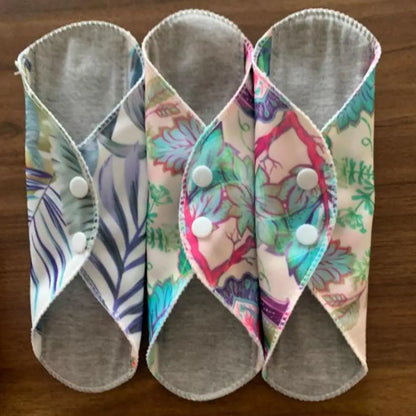 5Pcs Graphene Reusable Sanitary Pads 23CM Fast Absorbent Washable Sanitary Napkins Anti-Slip Soft Menstrual Cloth Pads