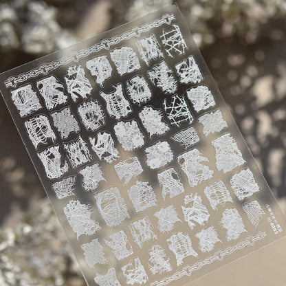 Cute Cartoon Christmas 5D Nail Stickers Red White Candy Cane Mint Cookie Gingerbread Man Snowflake Self Adhesive Nail Decals