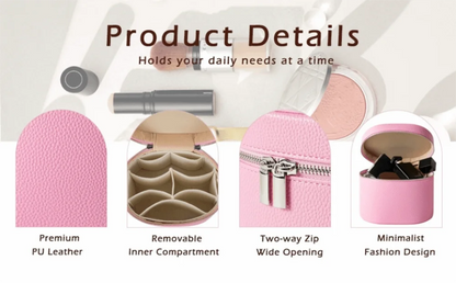 Large Capacity Cosmetic Box PU Leather Internal Storage Box Travel Organizer Bag Waterproof Zipper Closure Makeup Bag Daily Use
