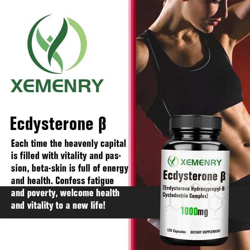 Ecdysterone Capsules - Build Muscle Mass, Promote Fat Burning and Metabolism, and Enhance Immunity Supplement