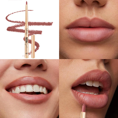 ZaiDoc 3 Colors Lip Liner Pencil Set Long Lasting Waterproof Smudge Proof Smooth Lip Pencil Natural Finish Daily Makeup