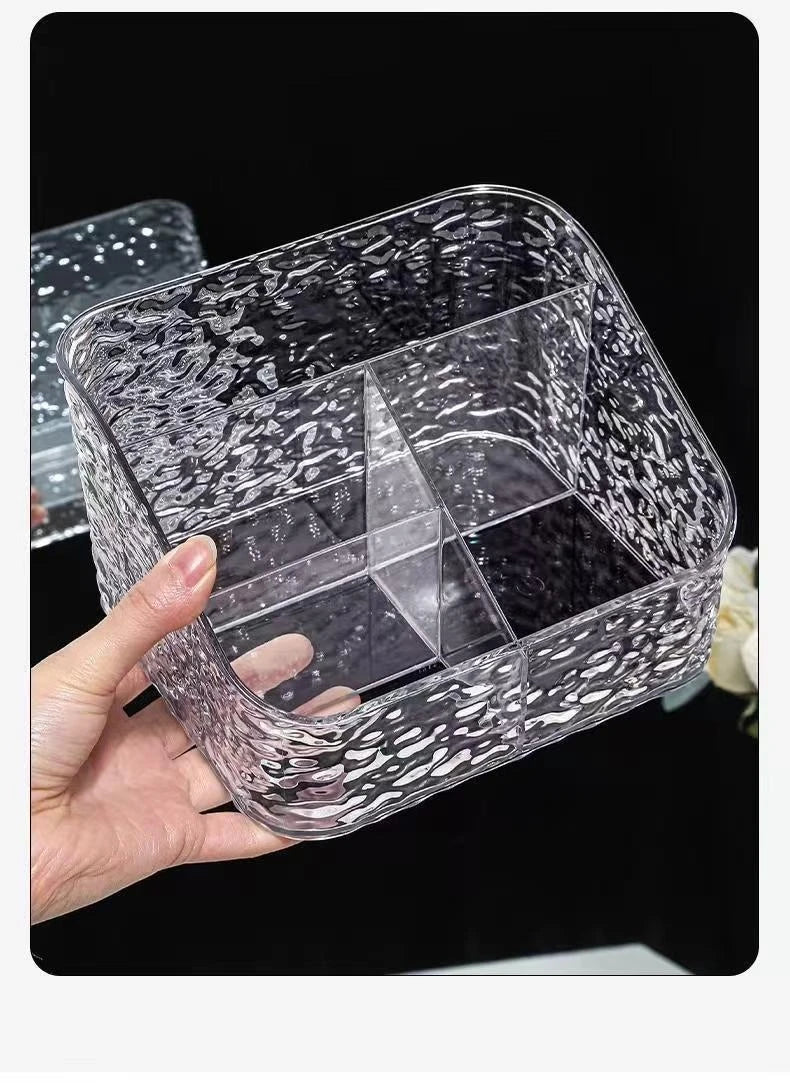 1Pc/Transparent Acrylic Cosmetics Storage Box Desktop Compartment Organizer Box Trapezoidal Cosmetics Storage