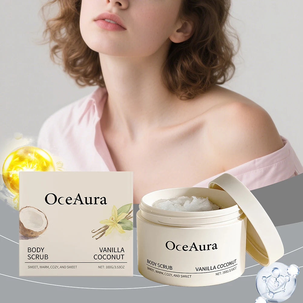 100g Body Scrub,Vanilla Coconuts Body Scrub Moisturizing Exfoliating Product Designed For Women Men Whole-Body Use