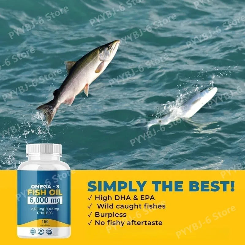 Omega 3 Fish Oil Softgels High Potency EPA DHA Daily Supplement for Adults Supports Joint Immune Health 150 Softgels Non GMO