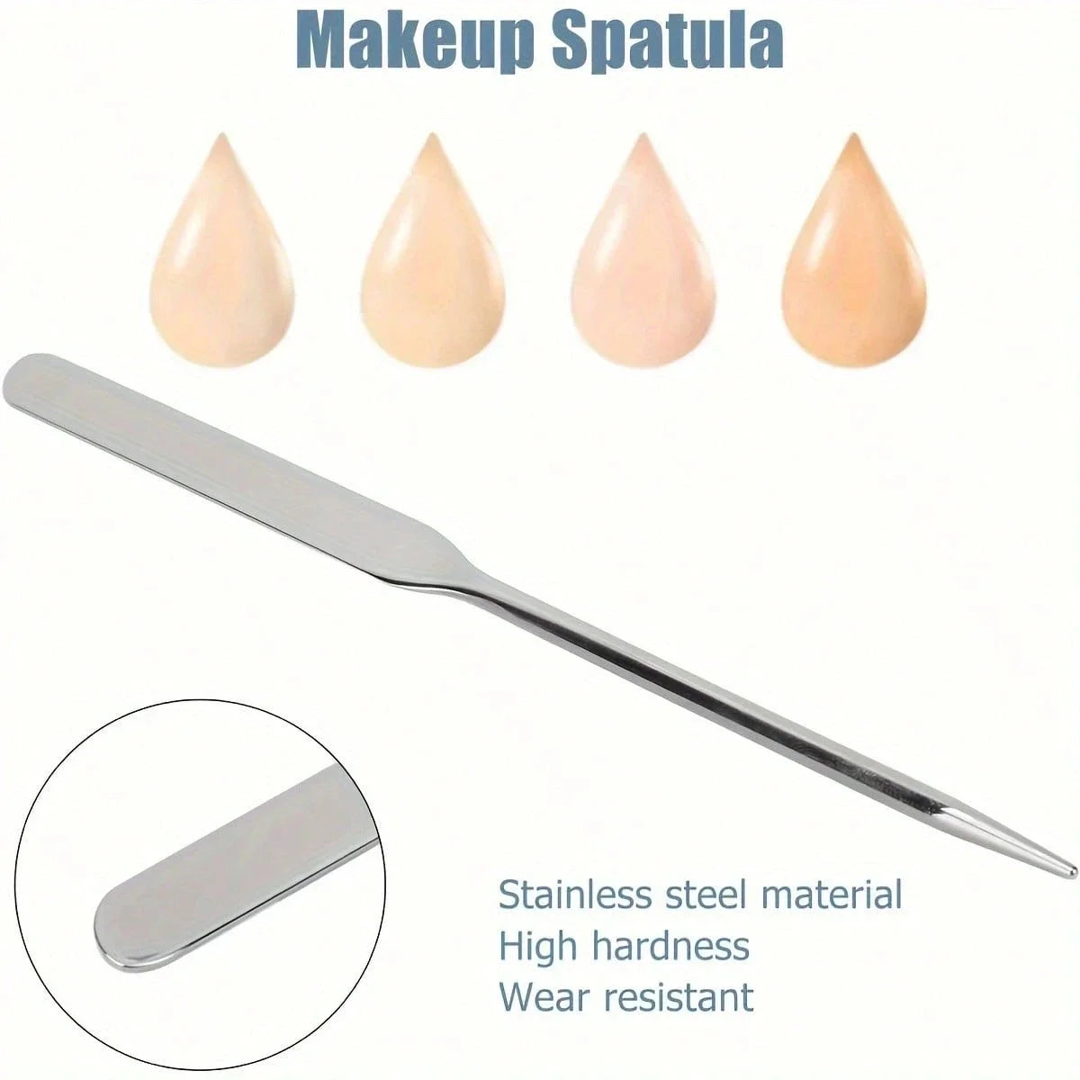 1/2/3Pcs Spatula and Stainless Steel Mixing Palette,Nail Art And Cosmetic Mixing Tool For Foundation,Makeup Artist Mixing Tools