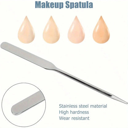 1/2/3Pcs Spatula and Stainless Steel Mixing Palette,Nail Art And Cosmetic Mixing Tool For Foundation,Makeup Artist Mixing Tools