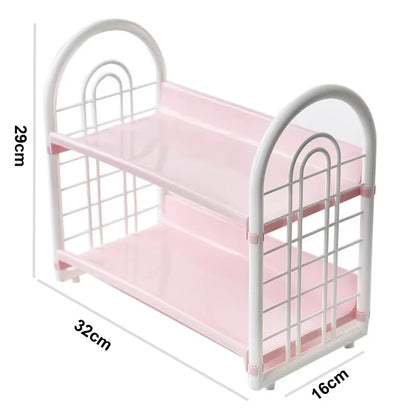 2-Layer Simple desktop Storage Rack for Household Use, Suitable for Storing Cosmetics and Miscellaneous Items in Dormitories