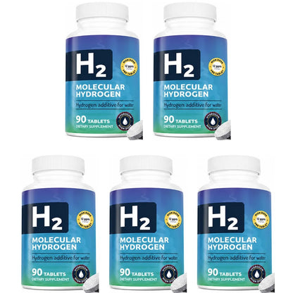 H2 Molecular Hydrogen Water Tablets with Magnesium 12 PPM for Drink Water Antioxidant Support Daily Energy Support 90 Count
