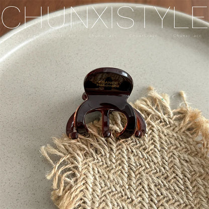 3.5CM Elegant France Acetate Leopard Hair Claw Small Size Sweet Style Hair Clip Shark Clip Women Hair Accessories Headwear