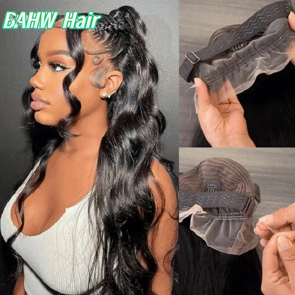 Peruvian Hair Invisible Strap 360 Full Lace Frontal Body Wave Wig Human Hair Natural Color Drawstring 360 Lace Frontal Wig