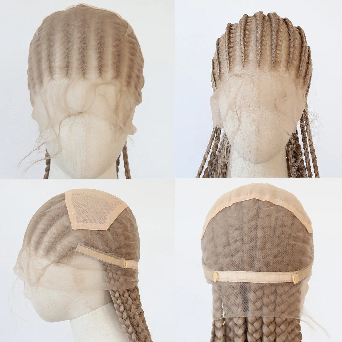 Black Braided Wigs Synthetic Full Lace Wig Glueless Full Lace Synthetic Wig Heat Resistant Fiber Wig for Women Daily Wear