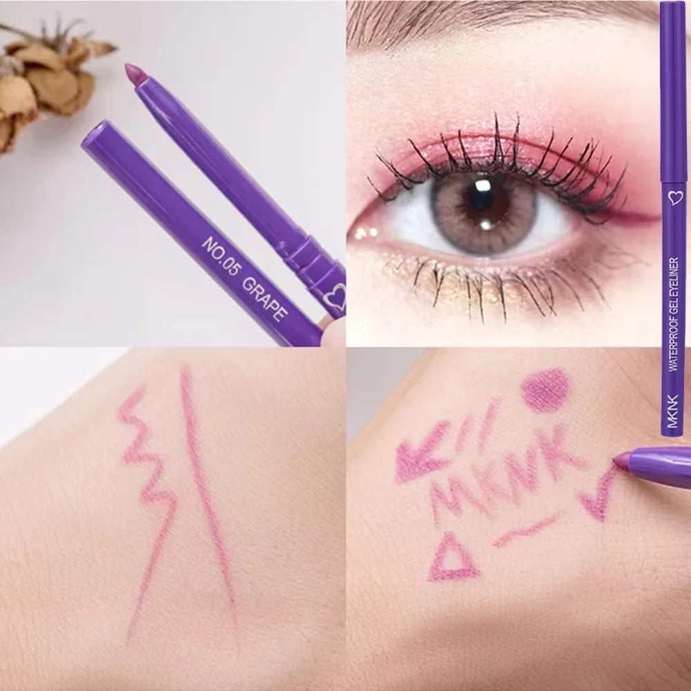 1/6Pcs 2 In 1 Eyeliner Lip Liner Gel Pencil Waterproof Long-lasting White Black Brown Easy Wear Eyeliner Makeup Eye Cosmetic