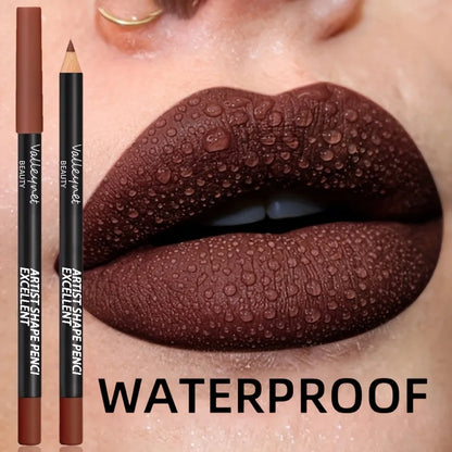 Beauty Glazed 12Pcs Lip Liner & Lip Gloss Set, Waterproof Matte Nude Lip Makeup Kit, Long Lasting for Daily & Party
